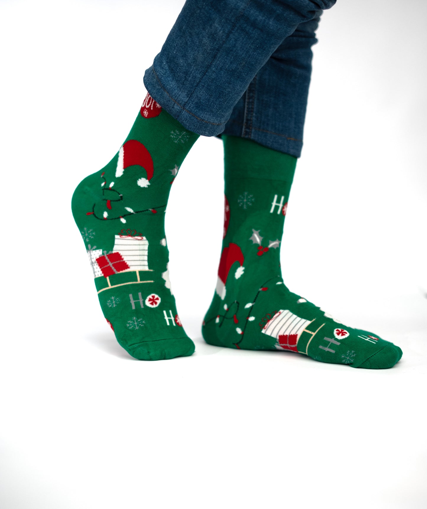 Green Santa Funky Socks