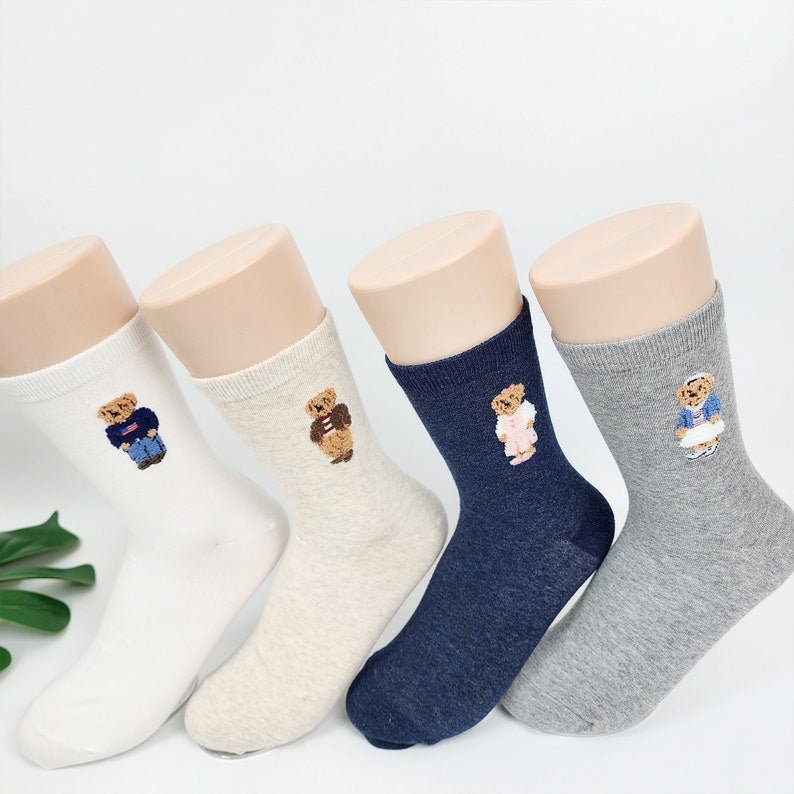 Pack of 4 Bear Ankle Socks