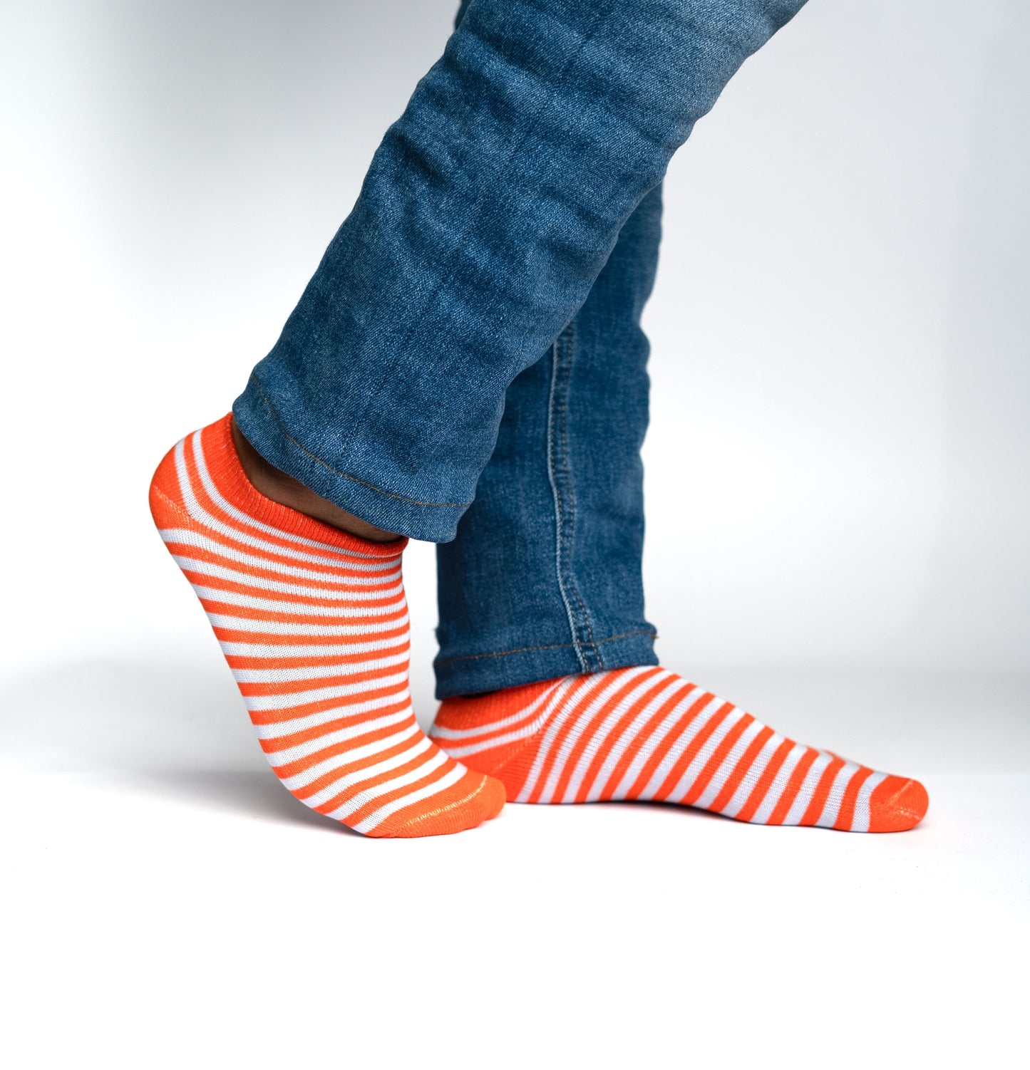 Orange Lines Ankle Socks