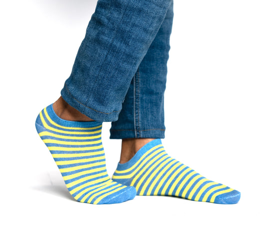 Blue Lines Ankle Socks