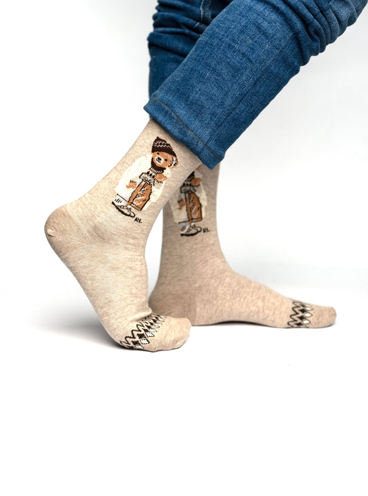 Brown Full Bear Funky Socks