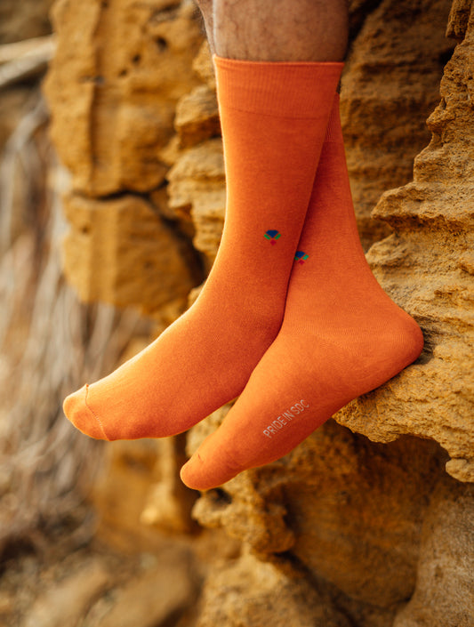 Orange Palm Funky Socks