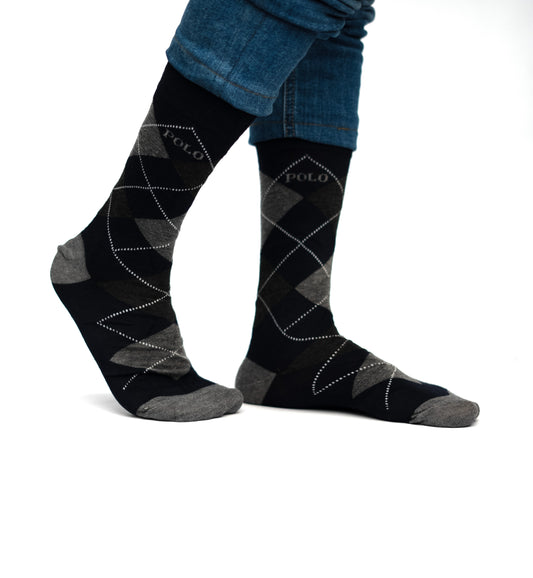 Formal black line Socks