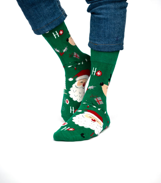 Green Santa Funky Socks