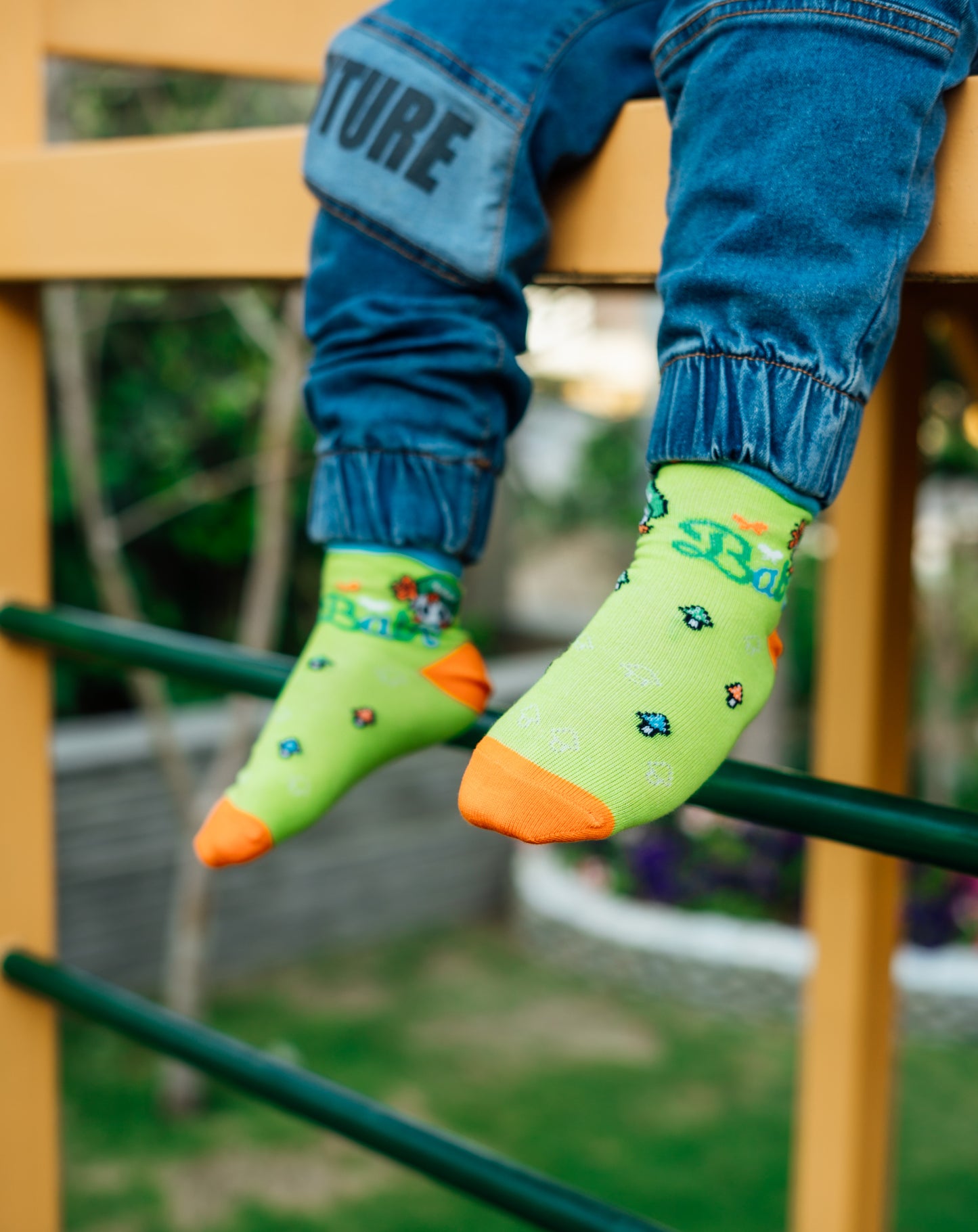 Green Shroom Kids Funky Socks (8-16 Year)