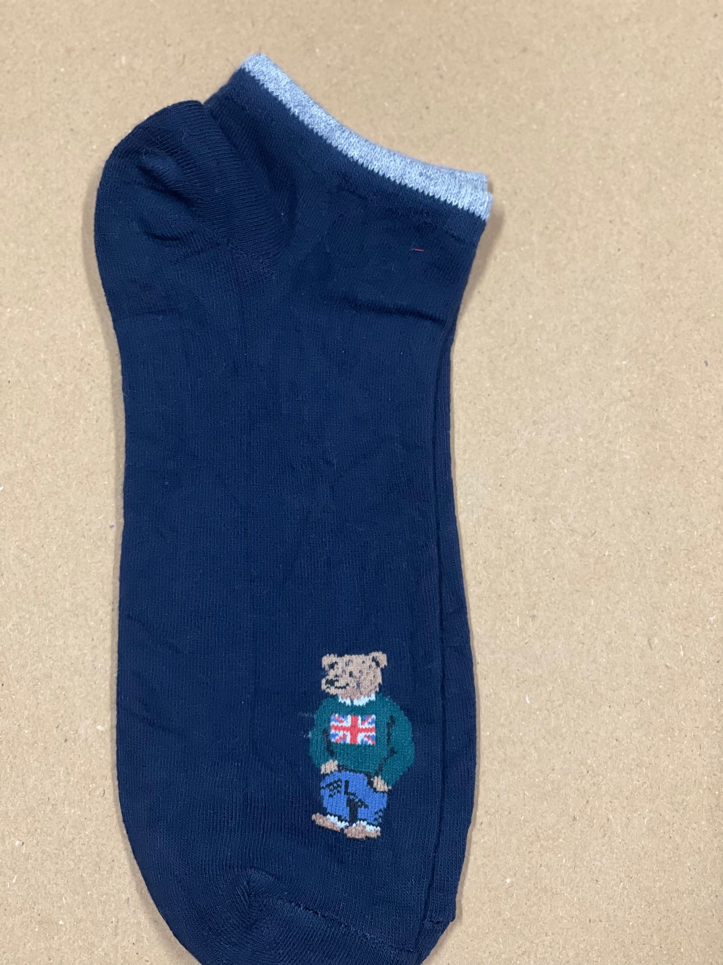 Bear blue ankle Funky Socks