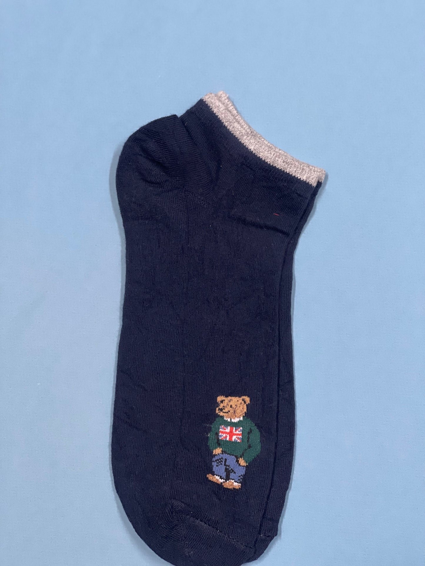 Bear blue ankle Funky Socks