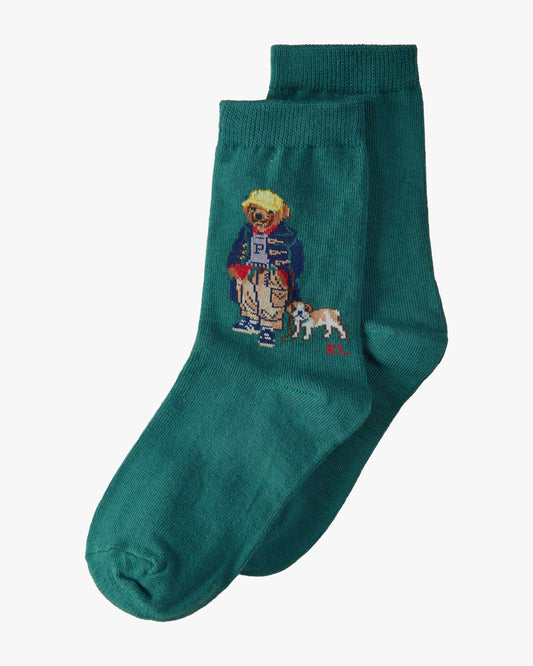 Green Bear Kids Socks (8-14 Years)